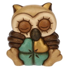 THUN - Mini gufo Lucky portafortuna - ceramica - Collezione Animali - 4,7 x 4,3 x 5,3 cm