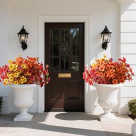 YXYQR Outdoor Artificial Fake Flowers Plants for Fall Decor, UV Resistant, Realistic Faux Autumn Outside Wildflowers Greenery Floral Arrangement for Pots Window Box Porch Patio Hanging Planter Yard