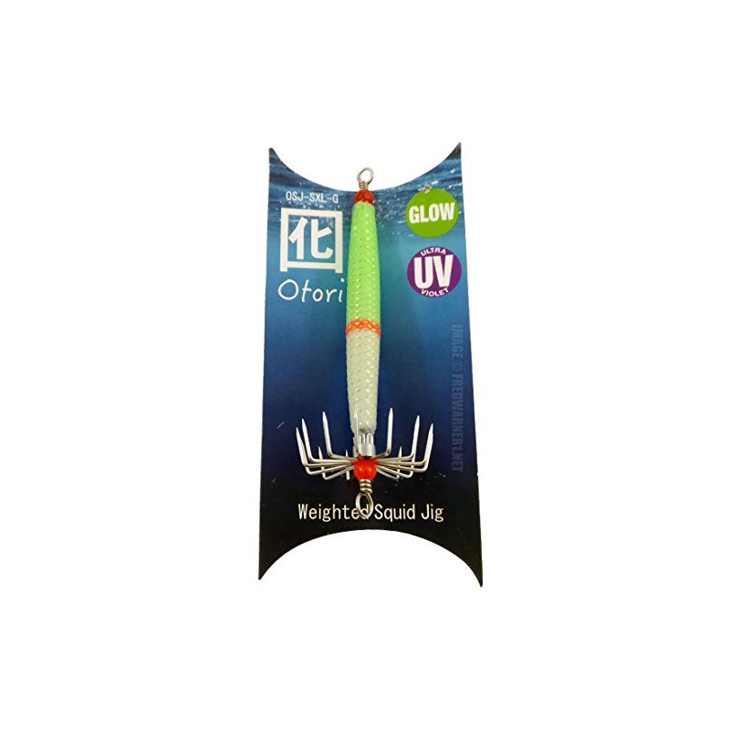 Beau Mac OSJ-SXL-G Skinny Squid Jig, Glow Pink