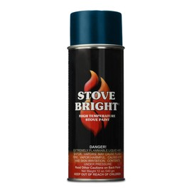 Stove Bright High Temp Paint Metallic Blue - 8105 | Heat Resistant Spray for Wood Stove BBQ Grill Fireplace Engine | Satin Finish | Rust Resistant Metal Coating | Withstands 1200°F | Primer Friendly