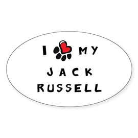 CafePress I *Heart* My Jack Russell Oval Car Bumper Sticker