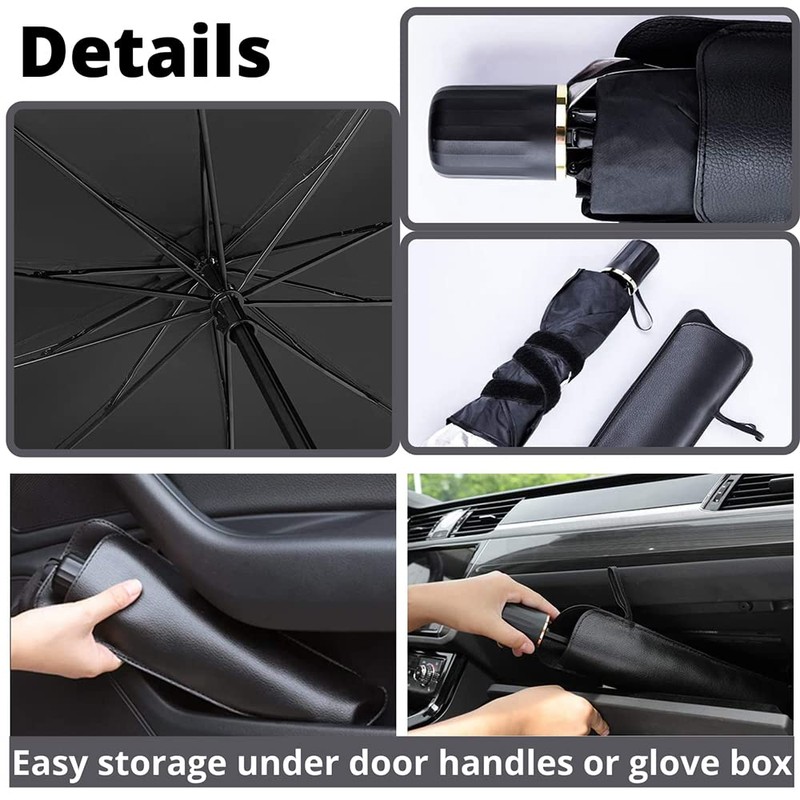 Car Windshield Sun Shade Umbrella, 145 x 79 cm, Foldable