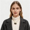 YUJIE Black Bow Necklace for Women Gold Plated Adjustable Chain