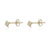 AVORA 10K Yellow Gold Simulated Diamond CZ Cube Stud Earrings