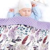 HNHUAMING Purple Baby Blankets, Floral Minky Toddler Blanket for Boys