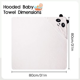 HiABsee Baby Towels with Hood Ultra Soft Hooded Baby Towels Newborn, Unique Animal Design Baby Bath Towel for Boy and Girl, Panda