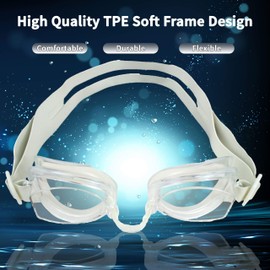 Water Gear No-Leak Anti-Fog Swim Goggles - Adjustable Durable Split Headband and Nose Strap - with UV Protection - Swimming Goggle for Men and Women (Clear)