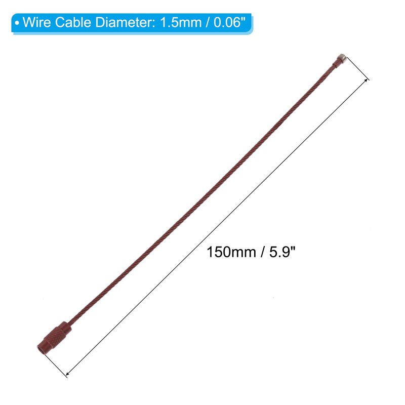 [PATIKIL] 6PCS 150mm Length Wire Keychain Cable Stainless Steel 1.5mm
