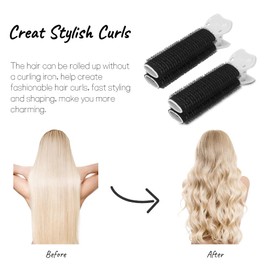 2 Pcs Hair Roller Hair Curler Clips Volumizing Hair Root Clips Hair Root Bangs Fluffy Clips, Hair Styling Rollers Clips Hairdressing Curling Clips Hair Section Clip(black)