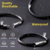 ChainsHouse Black Woven Leather Cord Bracelet for Men Women Cool
