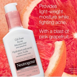Neutrogena Acne Moisturizer, Pink Grapefruit Salicylic Acid Acne Treatment, 118 mL
