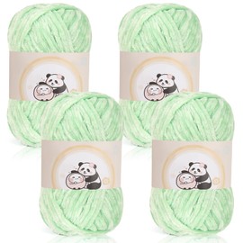 Aeelike 400 g Chenille Wool for Hand Knitting, Soft Chunky Chenille Fluffy Knitting Yarn, Fluffy Velvet Velvet Chenille Yarn for Crocheting, Warm Plush Wool for Hats, Scarves, Blankets, Freshwater