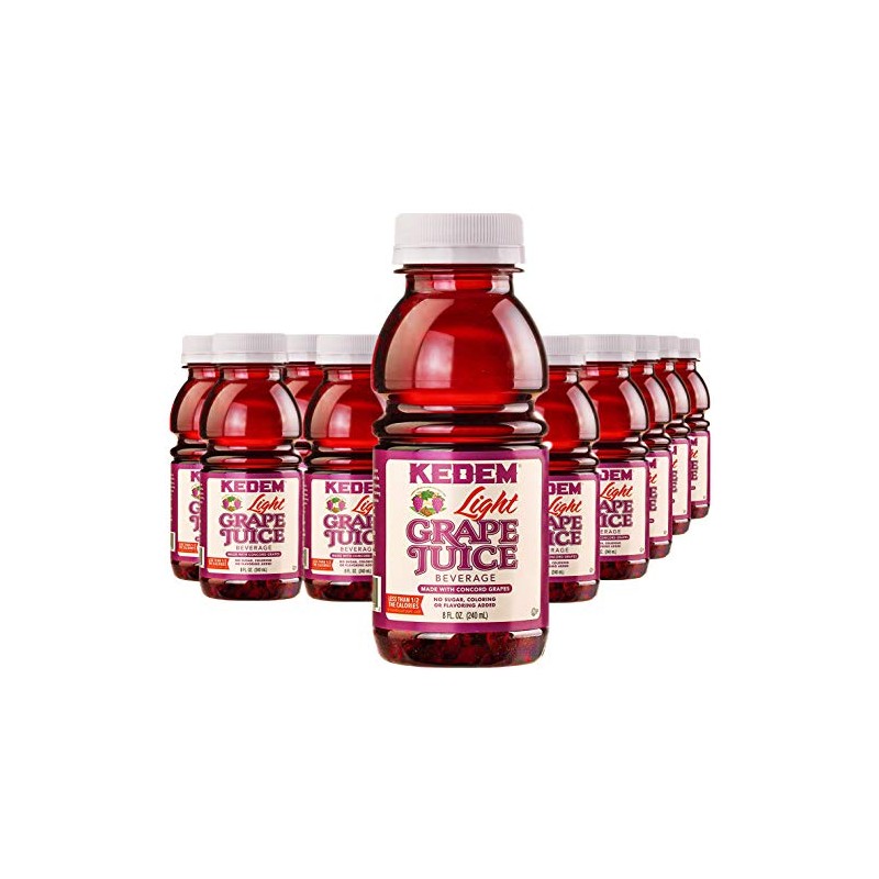 Kedem, Light Concord Grape Juice, 8oz Plastic Bottle, (24 Pack)