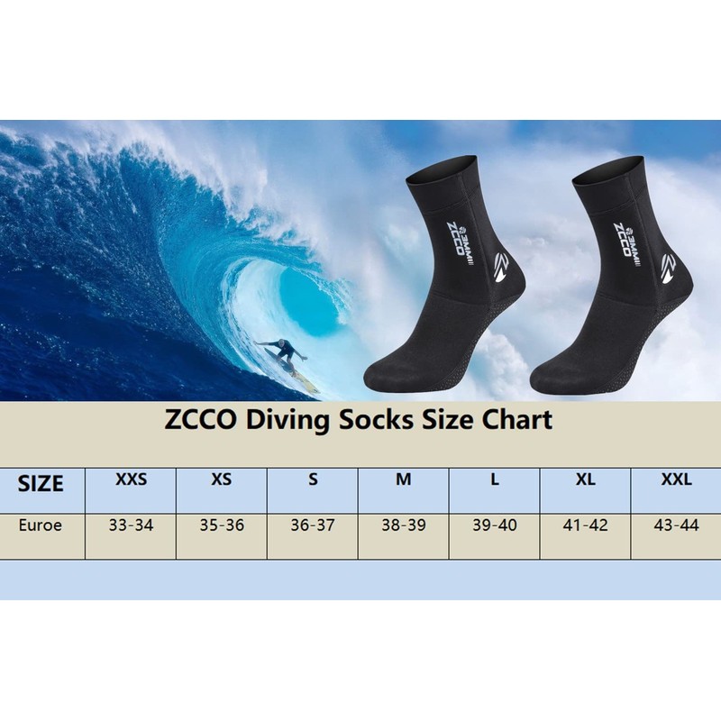 ZCCO Premium Neoprene Socks, 1.5 mm/3 mm Water Socks for