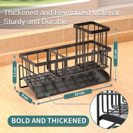 iLiveX Kitchen Sink Caddy Organizer – Rustproof Sponge Holder with Drainage, Space-Saving Sink Organizer for Countertop Storage, Kitchen Accessories & Décor