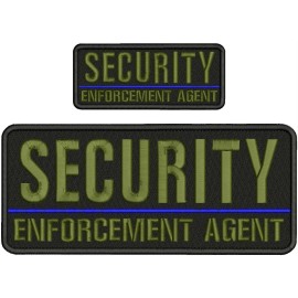 SECURITY E AGENT EMB PATCH 4X10 AND 2X5 hook on back Black/od green