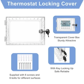 Caja de Bloqueo de Termostato con Llave, Caja de Bloqueo de Termostato, Cubierta de Termostato Transparente, para Termostatos de 6.5 x 4.72 x 1.65 Pulgadas de Profundidad o Más Pequeño (1 Pieza)
