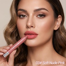 Erinde Lápiz Labial Mate, Lápiz Labial De Larga Duración y Resistente al Agua, Lápiz Labial Cremoso y Pigmentado, con Punta que no se Pega y Maquillaj