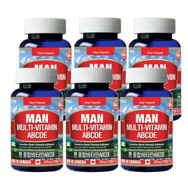 Tonglife Whole Life - Men's Multivitamin ABCDE + Mineral 3 Months Supply - Multivitamin for Men - 6 Bottles / 통라이프-맨 종합비타민ABCDE+미네랄 3개월분-남성용 멀티비타민-6병