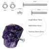 SUNYIK Natural Raw Amethyst Crystal Cabinet Knob with Screws, Healing