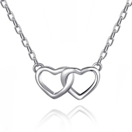 Philip Jones Sterling Silver Heart Link Necklace