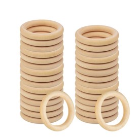 Natural Wooden Rings, 30 Pcs Macrame Rings, 50mm/2inch Loops for Crafts Jewelry Making DIY Project