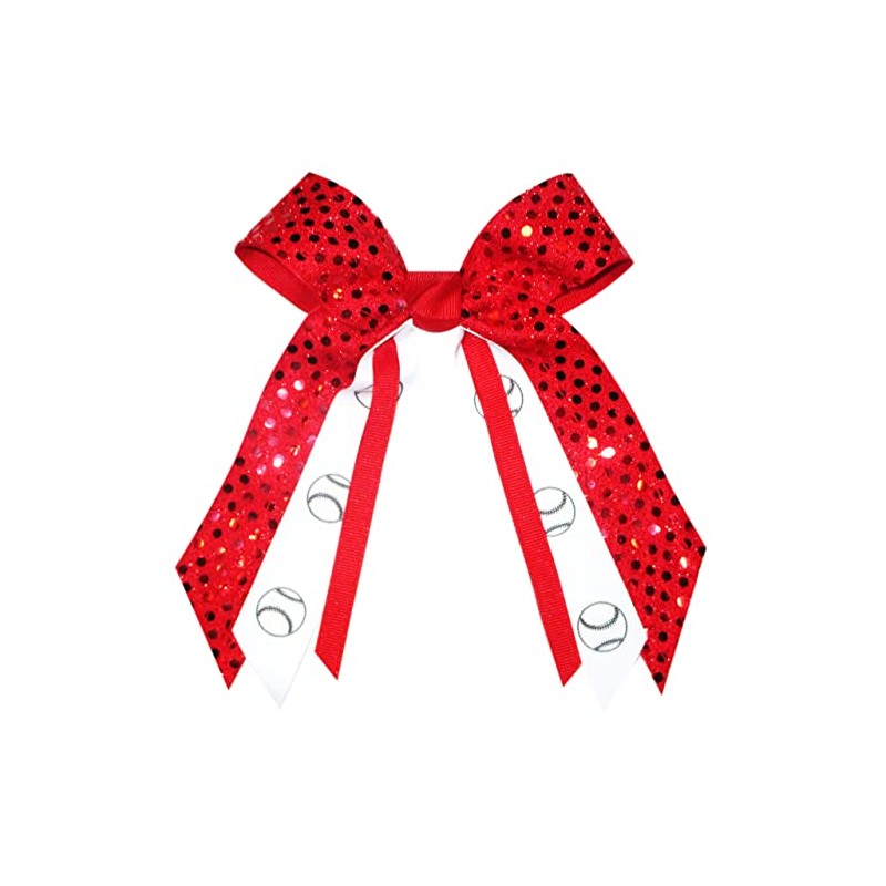 Softball, Baseball Soft Touch Sequin Hair Bow, Made in the