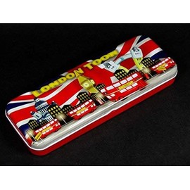 Souvenir Pencil Box - London Toon Design, A Cartoon Skyline of the City, Made of Tin