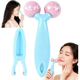 Beauty Facial Roller, Small Face Roller, Beauty Roller, 3D, Y-Shaped Face Roller, Massage Roller, Nose, Y-Shaped Massage, Hard Nose Line Massager, Improves Nose Muscles, Waterproof, No Charging
