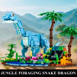 BNG Dinosaur Toy Adventure World Building Set,Jurassic Animal Building Collection Toys,Gift for Boys Girls 8-14(541PCS)