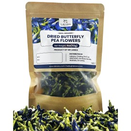 Laksaru Premium Dried Blue Butterfly Pea Flowers – 4 oz |112g|100% Natural Herbal Tea | Vibrant Blue Color for Drinks, Cocktails, Baking & Skincare | Caffeine-Free & Rich in Antioxidants|Product from Sri Lanka