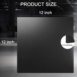 ABS Plastic Sheet 1/8 Inch Thick - 3PACK 12" x 12" Black Rigid ABS Board Impact Resistant Heat Moldable ABS Plastic Panel for Industrial DIY Projects, Home Decor, Handicrafts - (Frosted & Smooth)