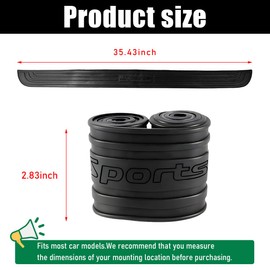 Yourkar Car Rear Bumper Guard, Anti-Scratch Auto Trunk Door Entry Protector, Non-Slip Bumper Protection Strip for Most Cars, SUVs, Trucks, Universal Exterior Car Accessories (Sport, 35")
