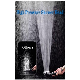 High Pressure Shower Head with Hose, 3 Jet Types, Water-Saving Hand Shower with Stop Function, Shower Head with Anti-Limescale Function, Chrome