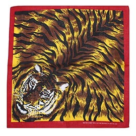 Zac's Alter Ego Tiger Print Cotton Bandana with Red Border