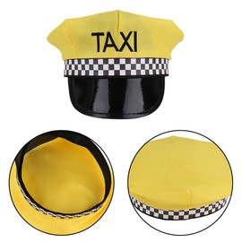 BORFUE Taxi Hat Limo Driver Hat Novelty Driver Costume Chauffeur Costume Men Woman for Cosplay Theme Party