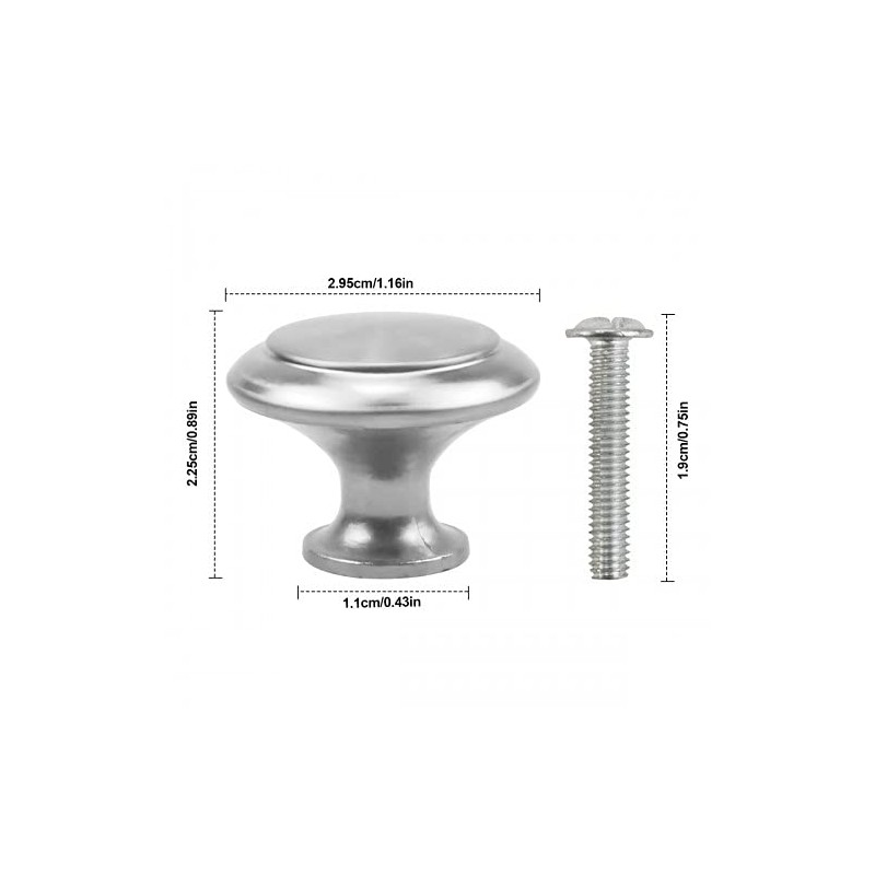 AvoDovA 12PCS Round Cabinet Knobs, Cabinet Hardware Knob, Stainless Steel