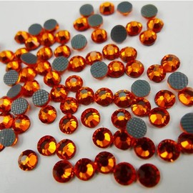 New ThreadNanny Czech Quality 10gross (1440pcs) HotFix Rhinestones Crystals - 5mm/20ss, Hyacinth (Dark Orange) Color