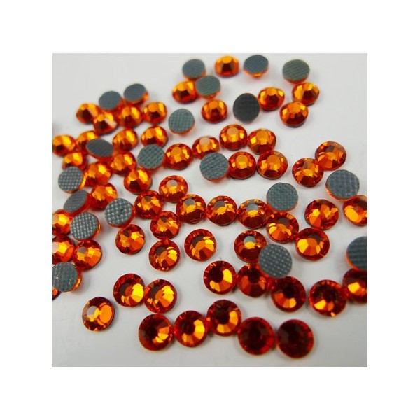New ThreadNanny Czech Quality 10gross (1440pcs) HotFix Rhinestones Crystals - 5mm/20ss, Hyacinth (Dark Orange) Color
