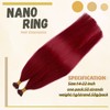 Smavida Nano Ring Bead Human Hair Extensions,Burgundy Nano Ring Cold