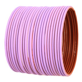 New! Touchstone Indian Bollywood Pastel Color Bangle Collection Beautifully Handcrafted Western Choice Pastel Light Lilac Color Designer Jewelry Bracelets Bangles. Set of 24.