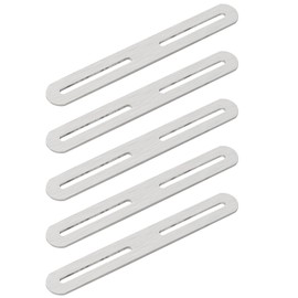 Stainless Steel Flat Connector 154 mm, Pack of 5 Adjustable Flat Connectors Wood Connectors with Slotted Hole Flat Connector for Repair Wood Furniture, Silver