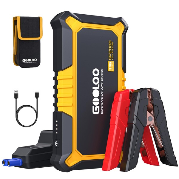 GOOLOO GOOLOO GP2000 Starthilfe Powerbank, 2000A Auto Starthilfe, Supersafe 12V