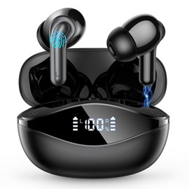 BKXCHA Bluetooth Headphones, 2025 Wireless Bluetooth 5.4 Headphones with ENC Noise Cancelling Mic, 50 Hours HiFi Stereo In-Ear Headphones, Touch Operation Earbuds, IP7 Waterproof Earphones, USB-C, LED