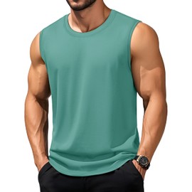 TACVASEN Mens Sleeveless Tee Shirts Tank Tops Cotton Base Layer Gym Athletic Summer Sleeveless Shirts for Men