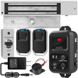 UHPPOTE 2.4GHz WiFi Outswinging 600lb Electromagnetic Door Lock Kit Remote and Smartphone app Control for Indoor Use