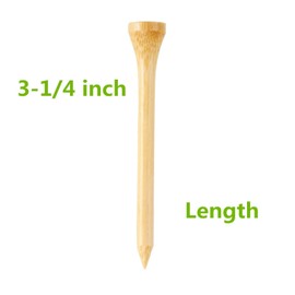 SHKIBY 250 Pcs Professional Bamboo Golf Tees 3-1/4 Inch - Stronger Than Wooden Golf Tee Biodegradable & Less Friction