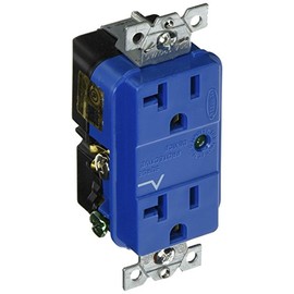 Surge Protective Devices, SPIKESHIELD TVSS Duplex Receptacle with Light, 20A 125V, 5-20R, Blue
