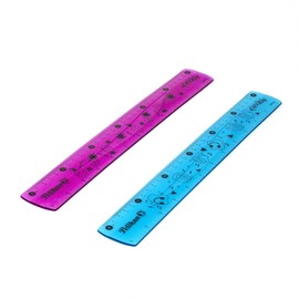 Pelikan Regla Flexible, 1 Pieza, Color Azul y Rojo, 30 Centímetros en Centímetros y Pulgadas