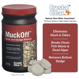 CrystalClear MuckOff – Muck and Pond Sludge Reducer - 48 Tablets – Pond Muck Tablets Treat 2,000 Gallons for Up to 4 Months